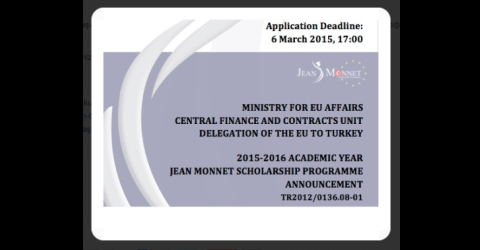 Jean Monnet Burs Programı 2015-2016 akademik yılı başvuruları başladı!