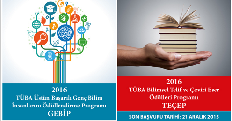 TÜBA-GEBİP ve TÜBA-TEÇEP 2016 Yılı Başvuruları Başladı!