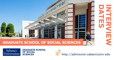 Graduate School of Social Sciences 2022-2023 Fall Interview Dates